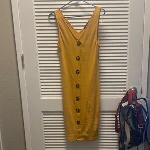 Derek Heart Mustard Sleeveless Midi Dress